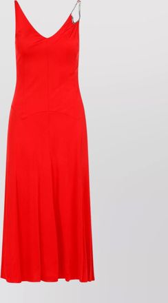 Lanvin sleeveless a-line midi dress with metallic detail