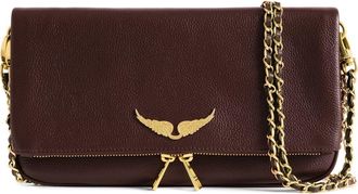 Zadig&Voltaire Rock Grained Leather Crossbody Bag in Deep Purple at Nordstrom