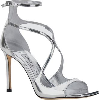 Jimmy Choo London Womens Sandals Azia Metallic Leather Calf