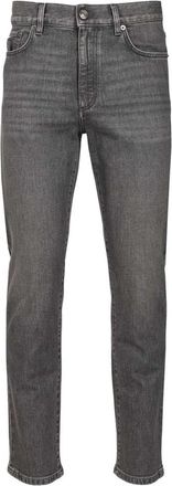 Ermenegildo Zegna City Slim-Fit Jeans - Heren - Slim Fit Jeans - Grijs - W36 - Leer - Jeans