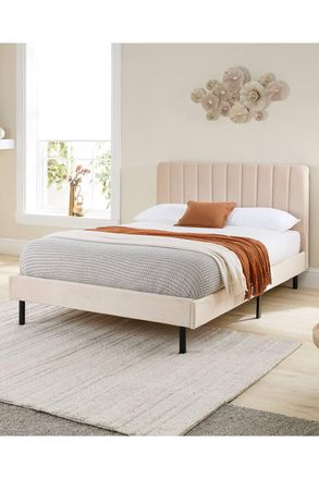 Aspire Home Accents Rosella Upholstered Bed in Cream | Size: Single