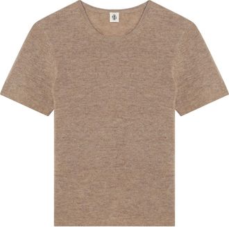 The Garment Korte mouw ronde hals T-shirt - Dames - Ronde hals truien - Bruin - XS - Truien & Vesten