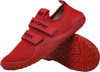 Generic Deadlift Shoes Anti-Slip Professional Weightlifting Powerlifting Training Shoes for Men Women Non-Slip Squat Gym Sports Athletic Trainers,Red,10.5 UK