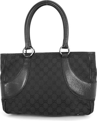 Gucci Black Gg Canvas Handbag Tote Bag (Pre-Owned)