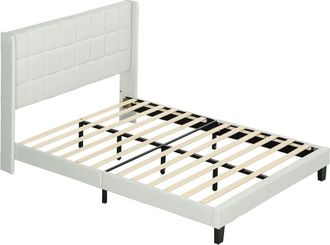 HOMCOM Estructura de cama 142x197x110 cm beige