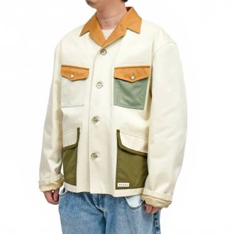 Marni Water Repellent Gaberdine Jacket In Antique White