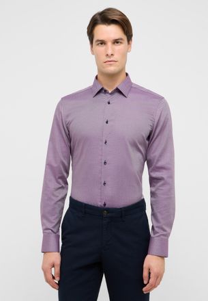 Eterna Langarmhemd ETERNA SLIM FIT, Herren, Gr. 38, Normalgr&ouml;ssen, aubergine, 100% Baumwolle, schmal, Manschette, Hemden Langarmhemd, NON IRON (b&uuml;gelfrei)