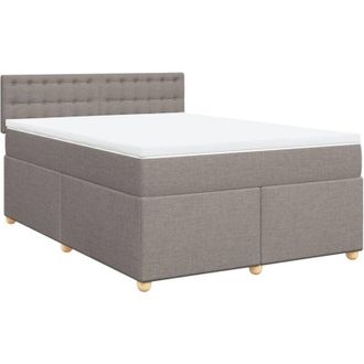 vidaXL Vidaxl - Cama Box Spring Con Colch&oacute;n Tela Gris Taupe 140x200 Cm