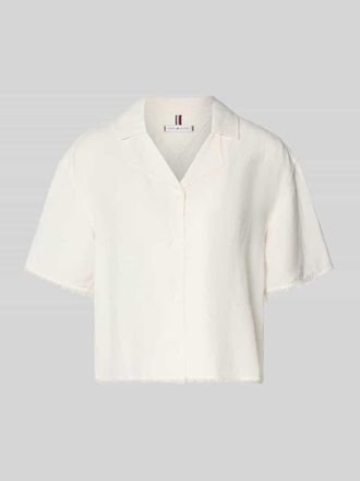 Tommy Hilfiger Boxy Fit Leinenbluse mit Viskose-Anteil in Offwhite, Gr&ouml;&szlig;e XL