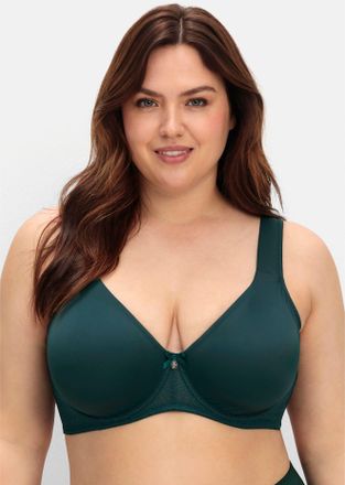 Sheego B&uuml;gel-BH SHEEGO, Damen, Gr. 11,5, Cup D, blau (tiefgr&uuml;n), 82% Polyamid, 18% Elasthan, BHs B&uuml;gel-BH