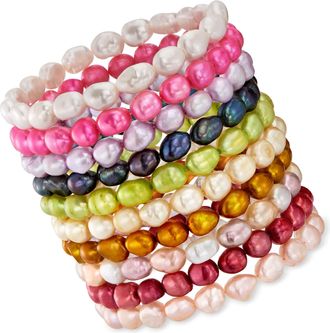 Ross-Simons 6-7mm Multicolored Cultured Pearl Jewelry Set: Ten Stretch Bracelets