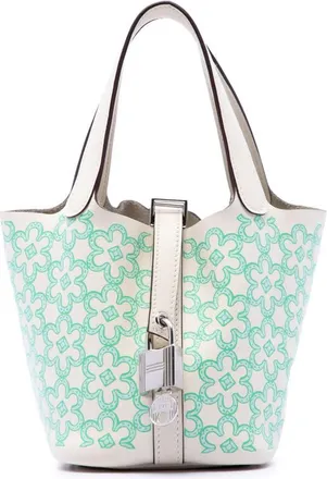 Herm&egrave;s Pre-owned Hermes Micro Swift Lucky Daisy Picotin Lock 14 Satchel Ladies DL28YVBSG3Q9TYH2