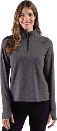 Cutter & Buck Adapt Recycled Soft Knit Stripe Womens Quarter Zip Pullover