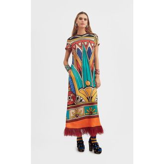 La DoubleJ Swing Dress in Philae Plac&eacute;e Multicolor at Nordstrom, Size X-Small It