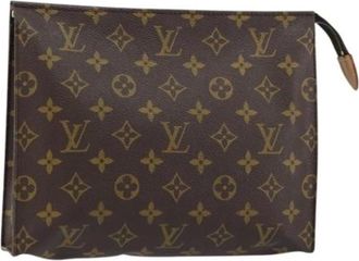 Louis Vuitton Pre-owned Clutches, female, Brown, Size: ONE SIZE Pre-owned Canvas Pouch