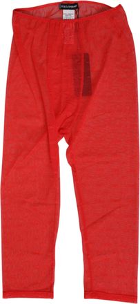 Dolce & Gabbana Womens Red Logo Lace Tight Midi Trousers Underwear Nylon Elastane
