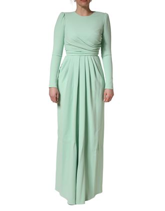 Dolce & Gabbana Womens Viscose Long-Sleeve Gown Green Elastane