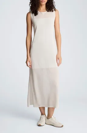 Kenneth Cole Semisheer Sleeveless Knit Dress in Pure White at Nordstrom, Size Medium