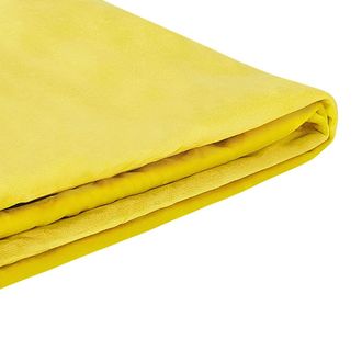 Beliani Funda Reemplazable En Terciopelo Amarillo Para Cama 160 X 200 Cm Desmontable Lavable Fitou