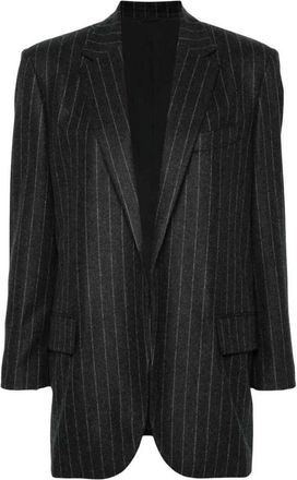 Brunello Cucinelli Pinstripe Wol Blazr - Dames - Blazers - Grijs - XS - Wol - Jassen