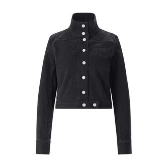Courr&egrave;ges Denim Jackets, female, Black, Size: XS Denim Jackets