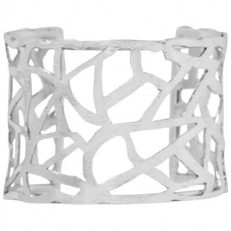 Karine Sultan Womens Free Form Cut Out Cuff Bracelet In Silver