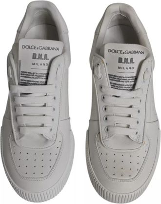 Dolce & Gabbana White Miami Leather Low Top Sneakers Mens Shoes (Pre-Owned)