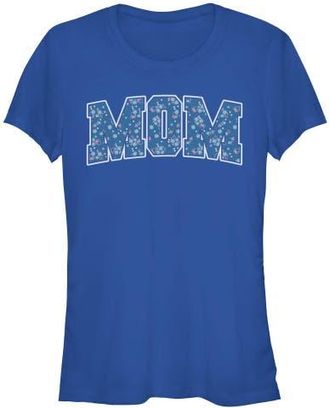 Minnie Mouse Juniors Minnie Mouse Mom Collegiate Flower Pattern T Shirt in Royal Blue at Nordstrom, Size Xx-Large