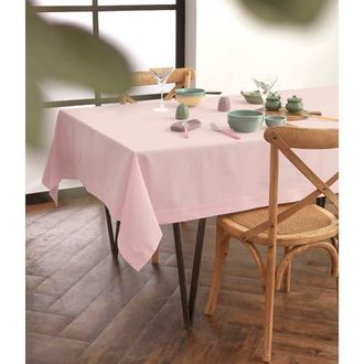 Solino Home Cotton Linen Plain Tablecloth for Dining Table, Holiday and Everyday Dining Table Decor - Dru in Pink at Nordstrom, Size X-Small