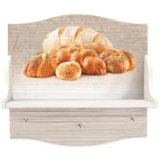 Trade Shop Trade Shop - Mensola Portabarattoli Multiuso Con Stampa Pane Hd Organizer Per Utensili Cucina