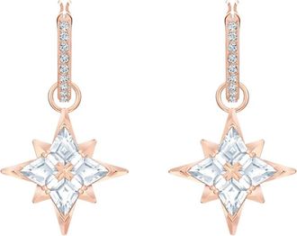 Swarovski Symbolica:pe Hoop Star Czwh/Cry/Ros 5494337 - Dames - Oorbellen - Roze - ONE Size - Accessoires