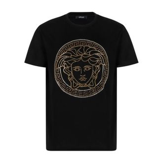 Versace Heren, Tops, Zwart, Maat: M Katoen
