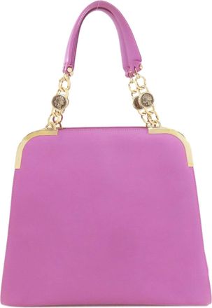 Bulgari Pink Purple Leather Tote Bag (Pre-Owned)