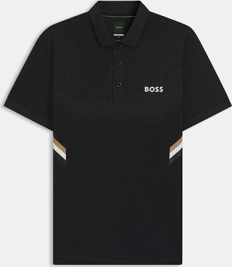 HUGO BOSS Mens Paule Active Slim-Fit Polo Shirt - Black - Size: 36