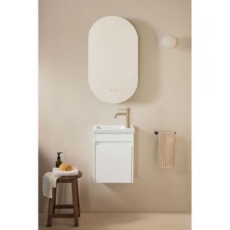 Sklum Conjunto De Mueble De Ba&ntilde;o Suspendido En Madera Con Lavabo Integrado Narek Sklum