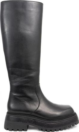 Sergio Moretti Zwarte Lange Laarzen - Dames - Hoge Laarzen - Zwart - 40 EU - Leer - Schoenen