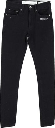 Off-white Slim-Fit Printed Denim Jeans In Black Cotton