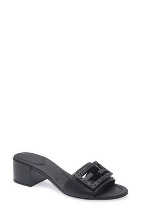 Fendi Baguette Slide Sandal in Nero at Nordstrom, Size 10.5Us