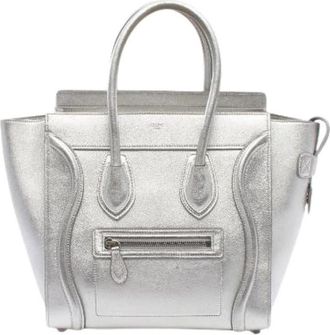 Celine Pre-owned Luggage Micro Shopper Leren Handtas - Dames - Vintage Shopper - Grijs - ONE Size - Leer - Vintage