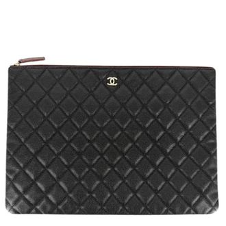 Chanel Pre-owned Clutch bag - Dames - Pre-owned - Zwart - Maat: ONE Size Leer