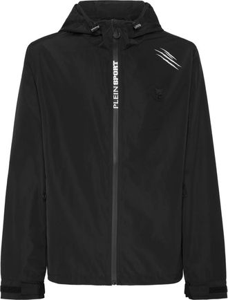 Plein Sport Jassen, Heren, Zwart, M, Nylon, Nylon Windbreaker