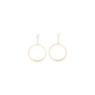 Saint Laurent Cassandre Hoop Earrings - female - Saint Laurent - Earrings - Yellow - ONE SIZE - Accessories