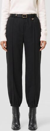 Burberry High-Waisted Straight Trousers in Pure Merino Wool with Elastic Waist