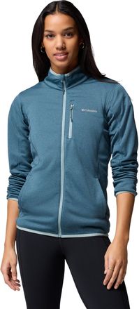 Columbia Womens Essential Hike Grid Fleece Full Zip, Everblue/Crushed Blue, L