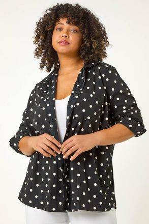Roman Spot Print Button Shirt