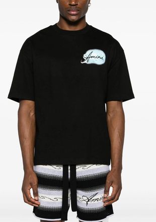 Amiri Mens Paradise Airbrush T-Shirt in Black Cotton - Size X-Large