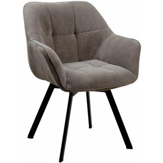 Clp Clp - Silla De Comedor Jordi Con Tapizado De Pana Marr&oacute;n