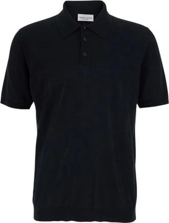 Roberto Collina Polo Shirts, male, Black, Size: 2XL Cotton Regular Polo