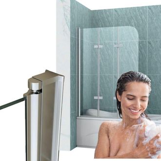 Desconocido Mampara De Ba&ntilde;o Marion 3 Alas 120x140 M&oacute;vil Cromada