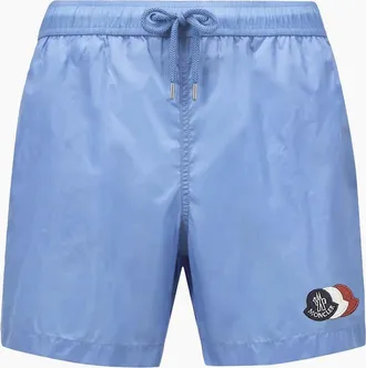Moncler Mens ARCHIVE LOGO SWIMSHORTS - Blue - Size: 33/32/32